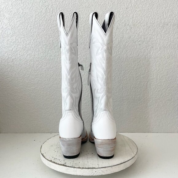 Lane MEGAN MORONEY Smokeshow Womens Cowboy Boots 6 White Western Cowgirl Tall - Picture 3 of 12